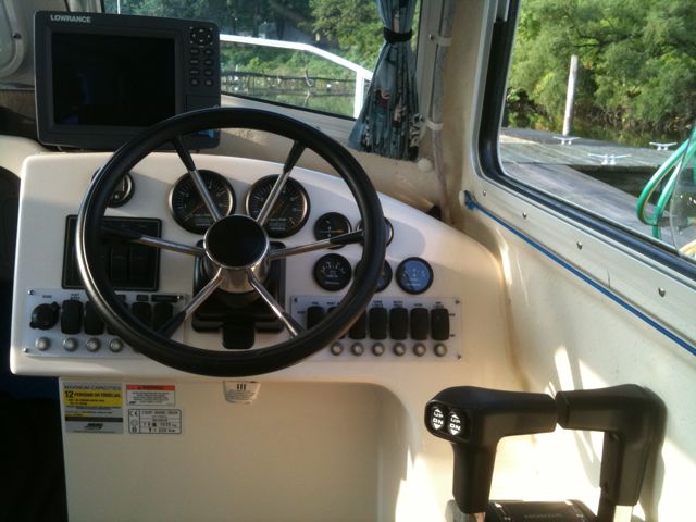 Looking forward from behind the driving seat