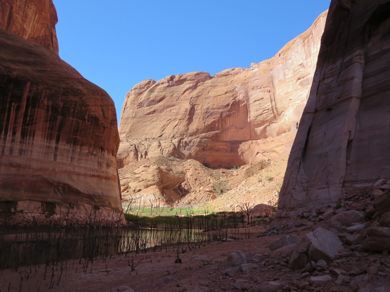 Looking up at the end of Iceberg Canyon Monday morning 9-23-13