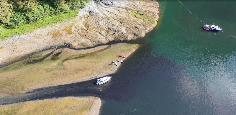 Low tide red Bluff bay recreated 2004 photo.  This is photo by Jody off his drone