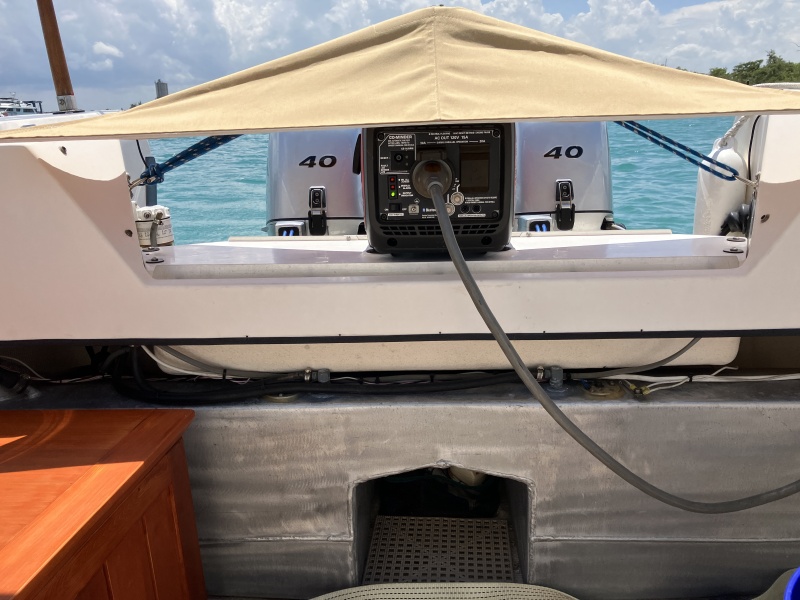 Made a canvas spray fly to keep the salt spray off of it when underway