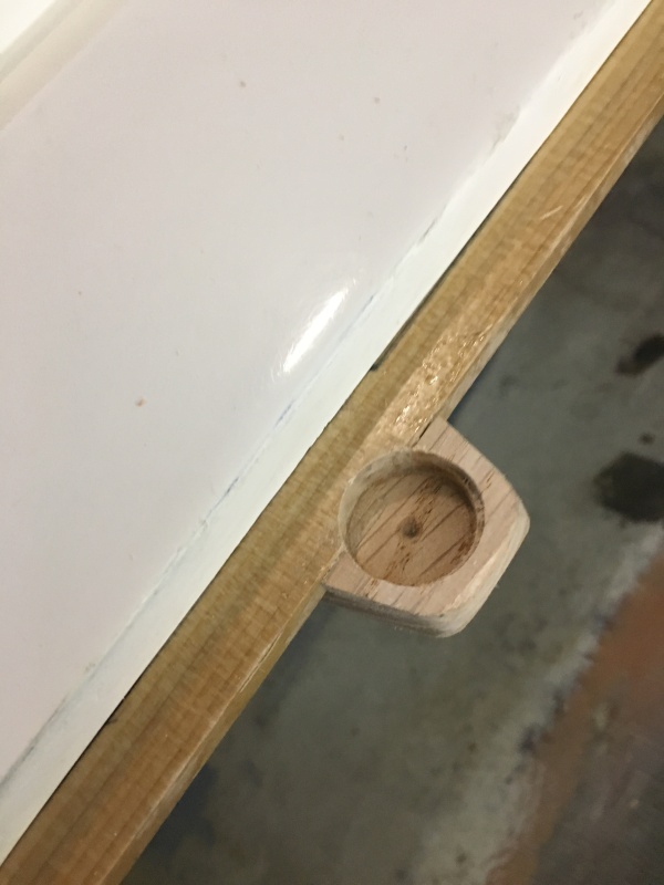 Magnet will sit flush in holder with expoy. Opposite magnet is placed flush in hatch cover.