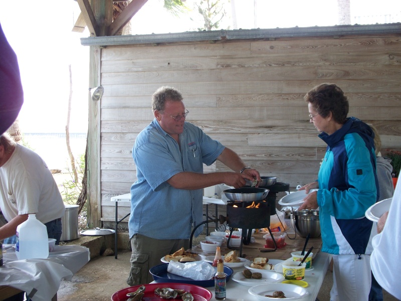 Marc serves up and oyster omelette for Marie