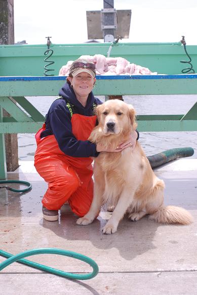 Margaret & Dawson in front of 
      PILE-O-FISH  5/10/2008