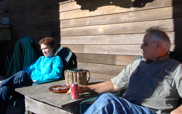 Marie & Mike enjoying the morning sun.