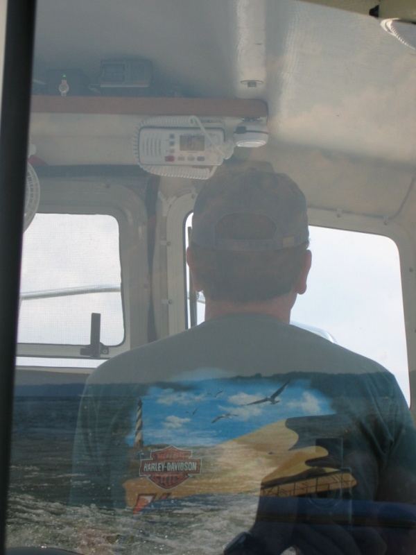 Mark at the helm