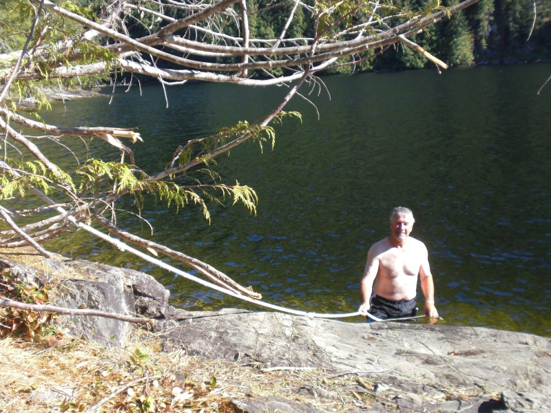 Martin taking a dip in Black Lake.