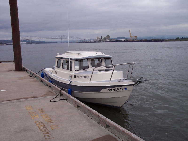 Mary Ellen tied up to the city dock at Rainer, OR.