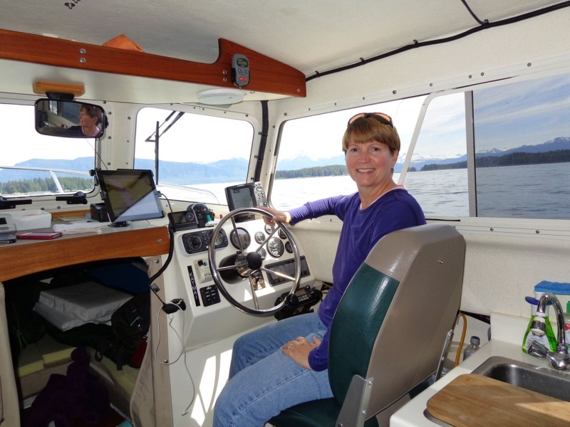 Mary loves to take the helm.
