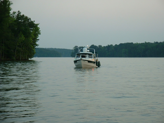 Memorial Day 08 coming in to raft up with Foggy Dew. Pics compliments of Rick and Donna