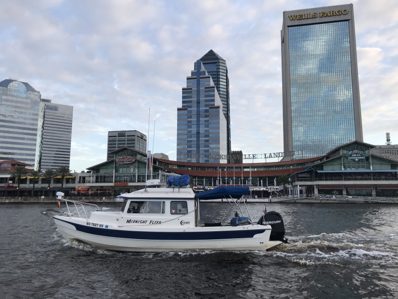 Midnight Flyer with Jacksonville Landing in the background.