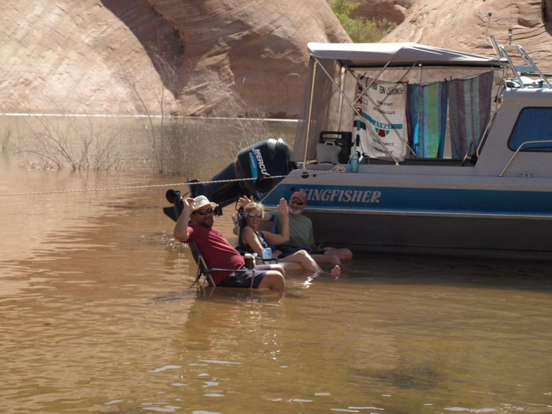 Mike, Kati & Ron  trying to stay cool at Oak canyon - LIFE IS GOOD