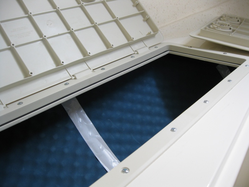 Modifications--New hatches w/ foam sleeping pad lining