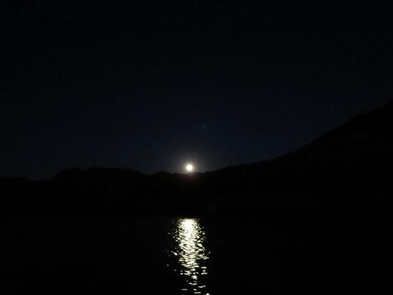 Moon coming up while anchored at the Rincon Thursday night 9-19-13