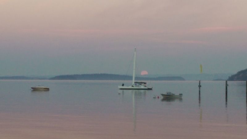 Moonset from West Beach on Orcas