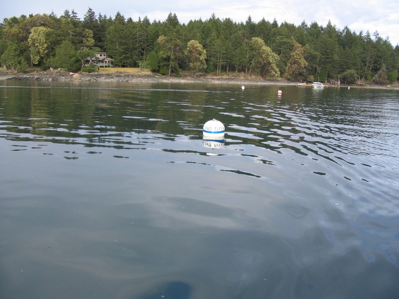 Mooring buoy in place, Stuart Island