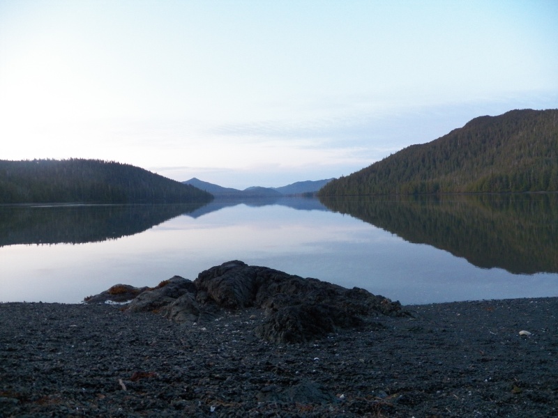 Morning at Burnaby Narrows.  This weather didn't last the day.  By evening we had gale force winds and could not get around Ikeda Point.