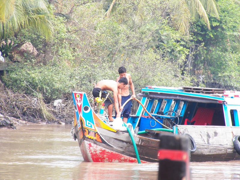 Most of the vessels seemed to rely heavily on bilge pumps.  Everything I saw had water squirting out several places where it was always visible to the crew.