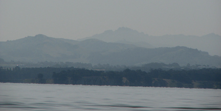 Mountain silhouette as we entered San Pablo Bay