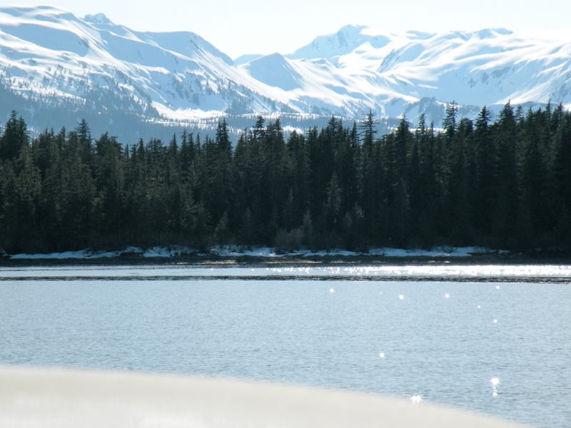 Mountains surround Boat Harbor.