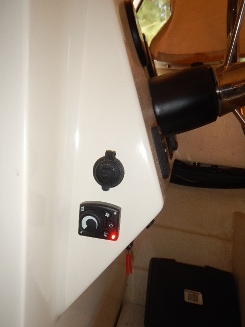 Mounted control beside entrance to V berth. Yes, I know it is upside down - it fit better this way.