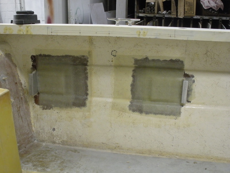 mounting brackets glassed in