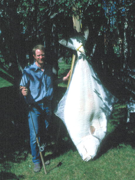 My 15 min of fame - 245# halibut / 20# test