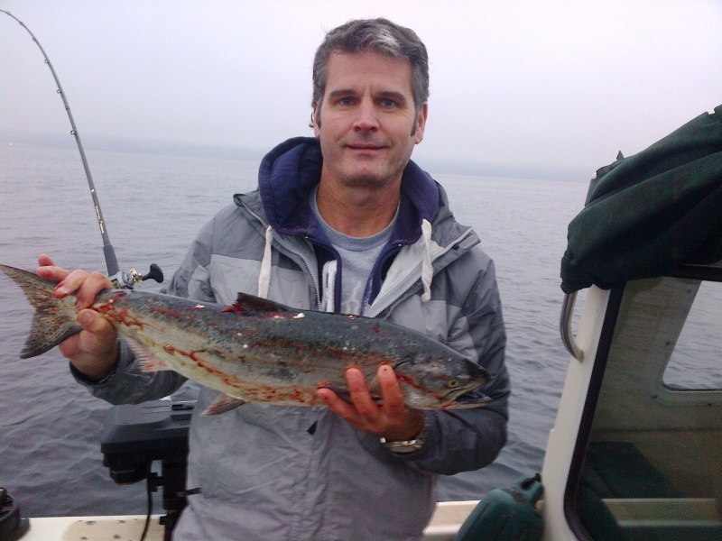My blackmouth, 27"s caught @ 120' down on a 4" cookies & cream kingfisher spoon.  Many more subleagal BM, includings ones 21 1/2"s released.  Great day on the water.  Jeff Head Saturday 10/19/13