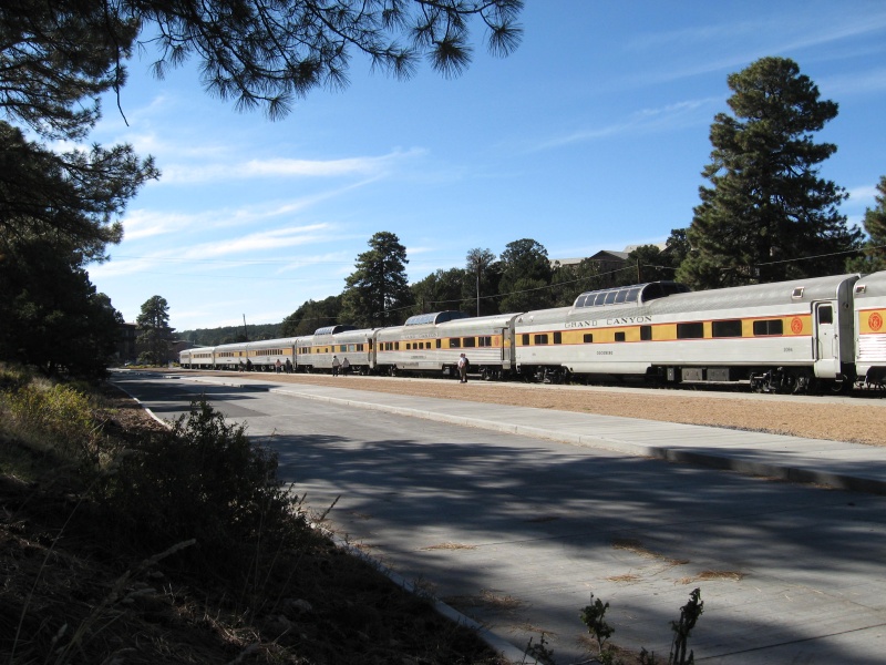 My ride to the canyon the Grand Canyon railway Kokkopeli observation car.  The way to go.
