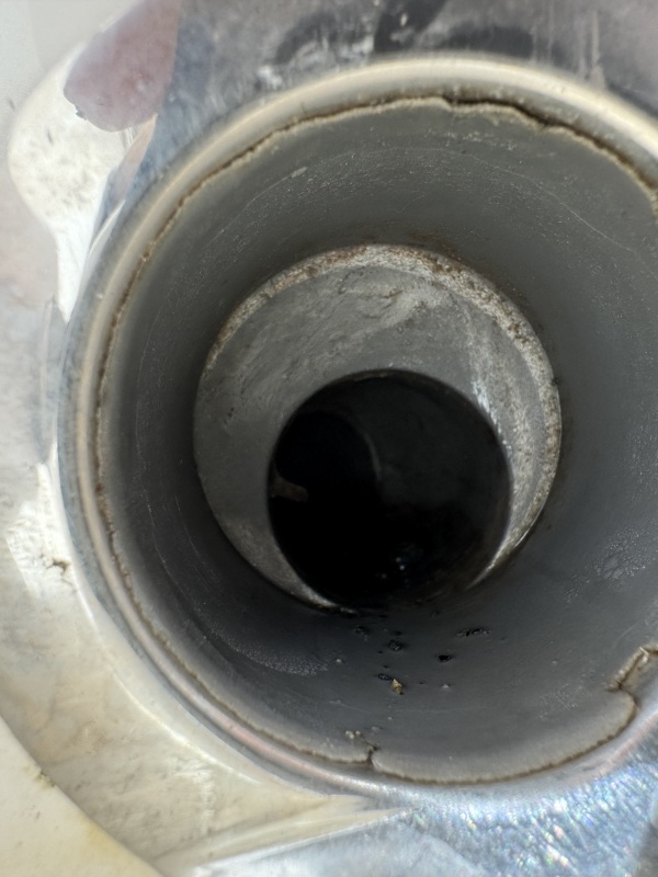 My TC255 deck drain. Viewed from inside the boat.