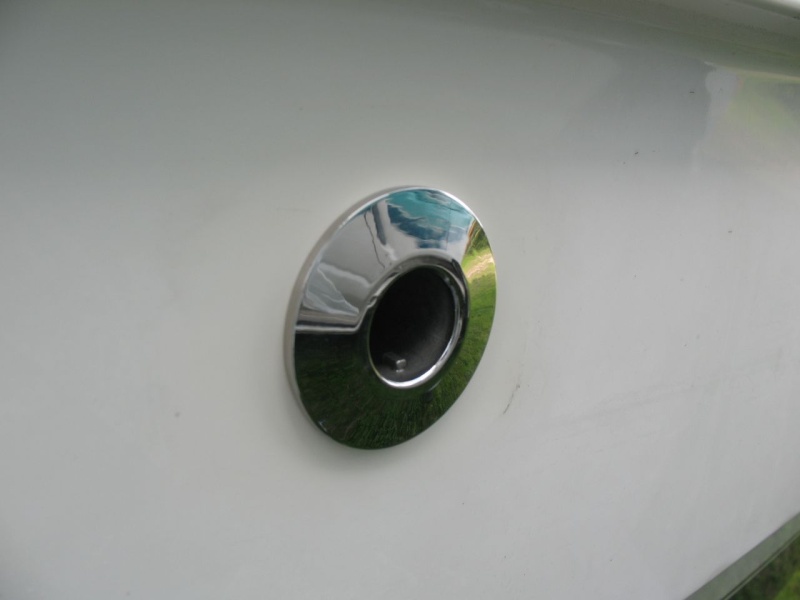 New 1" through-hull set in place to check fit - nice and snug.