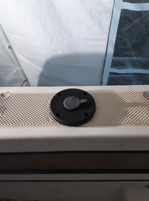 new mount covers all the ugly.  the old flush mount tube stuck way down on the underside and was not adjustable for the angle of the rod