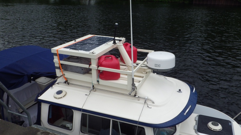 New roof rack with 100 watt solar charger.