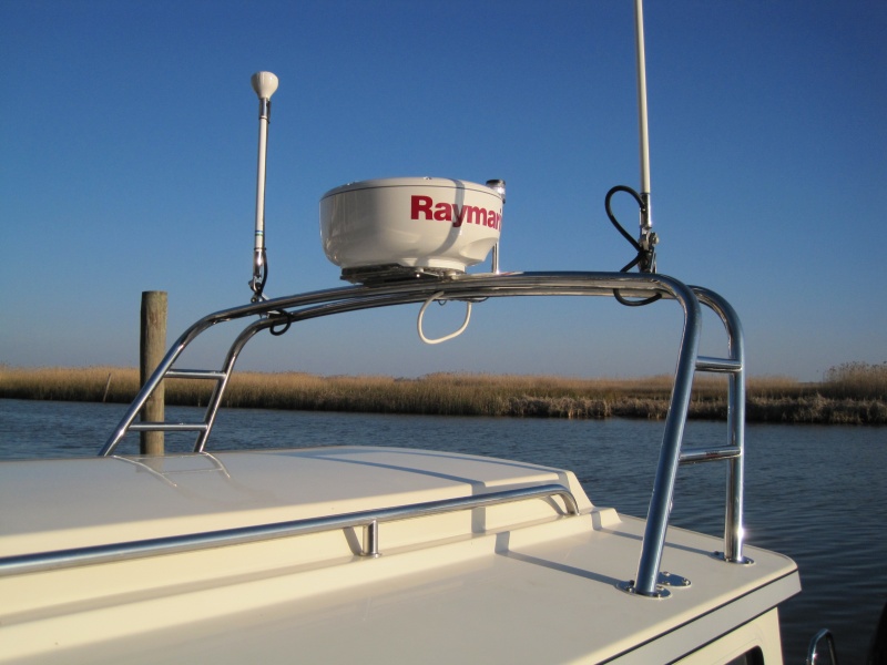 New TALL radar arch added to facilitate storing our dingy on the roof and loading it from the cockpit.
