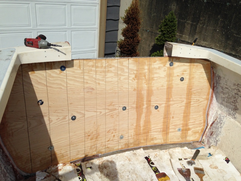 new transom, tall for bracket later on.