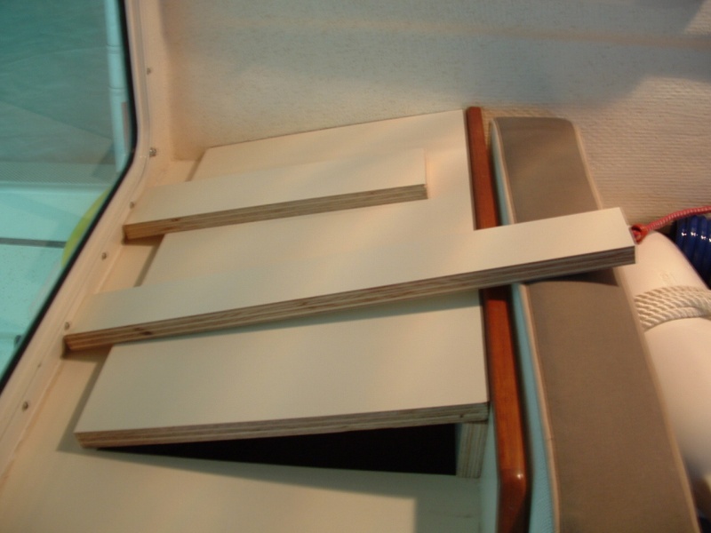 Next, pieces of decraguard were cut to form the raised section.
