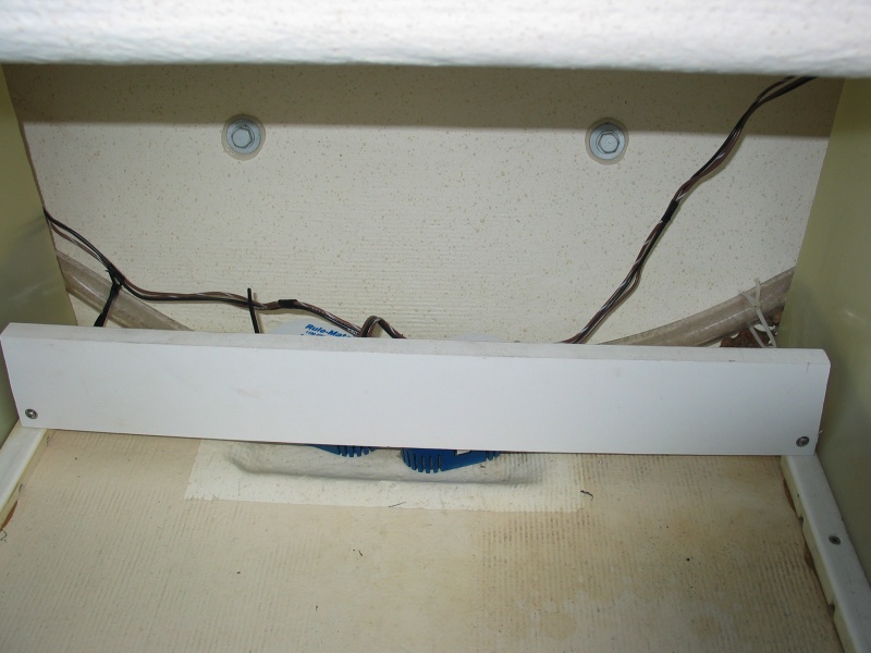 (Not For Hire) Two 1100 bilge pumps at stern. Starboard piece attached to tank cleats.