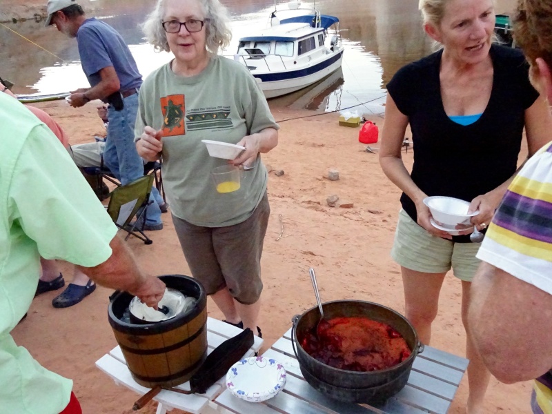 Nothing better than fresh ice cream and cherry Cobbler!
