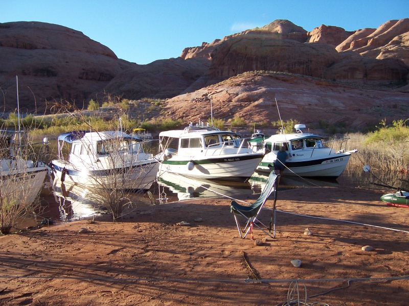 Now I see the bow of the C-Dory from New Mexico, C-Swell, Katmai and Halcyon at Oak Canyon 9-25