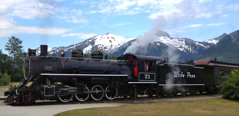 Oh, boy!  We get to ride a train!  The historic White Pass and Yukon Route narrow gauge.