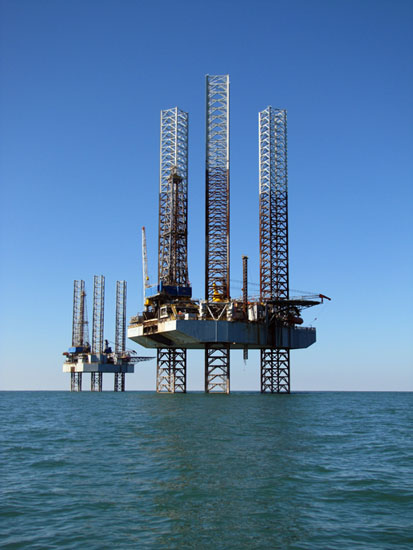 Oil rigs in the Gulf