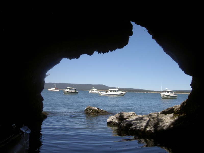 On Mokai into this cavern to take this photo near steamboat point