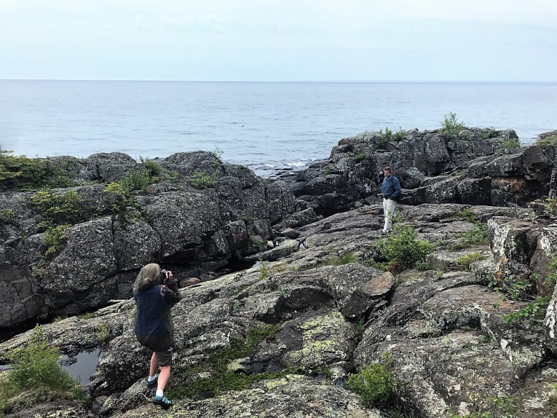 On Raspberry Island, Joyce getting a photo of Wolfgang.