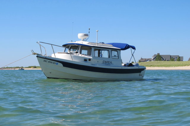 On the hook in Lake Michigan outside of Ludington Harbor