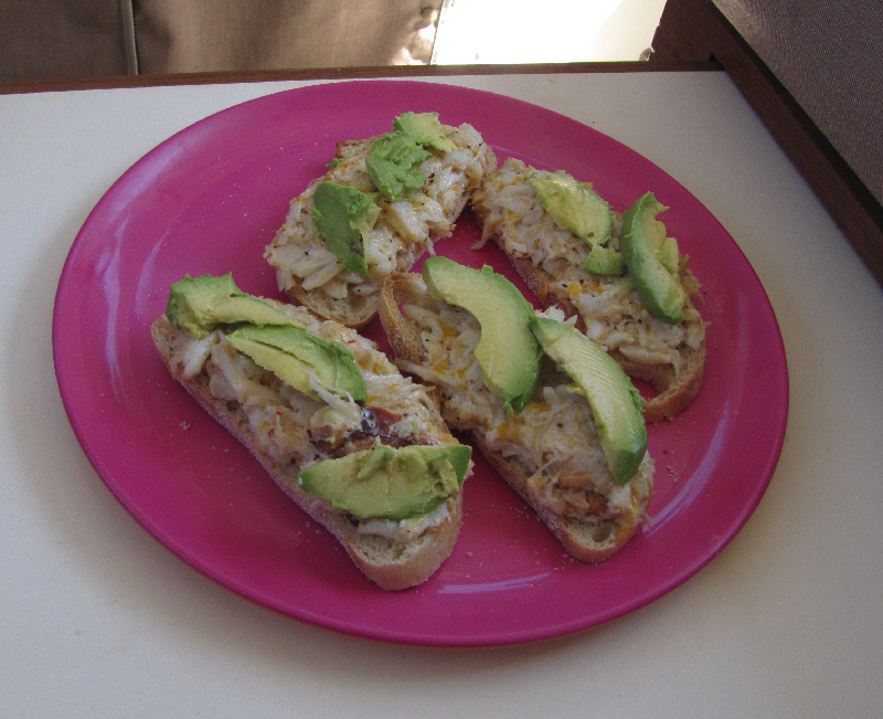 Open Face Broiled Crab Sanny with Avocado at Chuckanut Bay 7-30-11