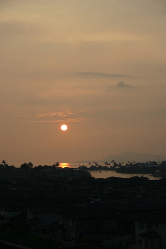 (orfelia) Volcanic smog (VOG) sunset