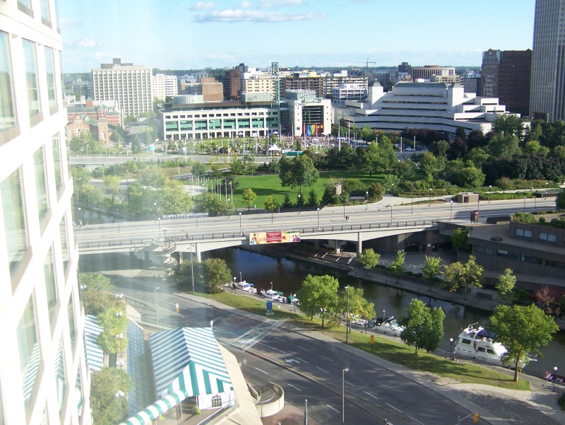 Ottawa skyline with the C-Dories tied up on the wall