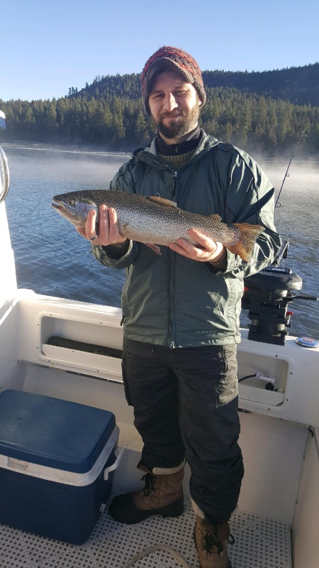 Our son Brian with an Eagle Lake Rainbow