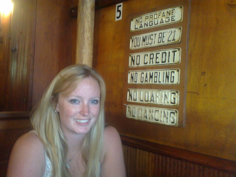 Out for dinner at Sledders in Traverse City where you can smooch the famous moose
