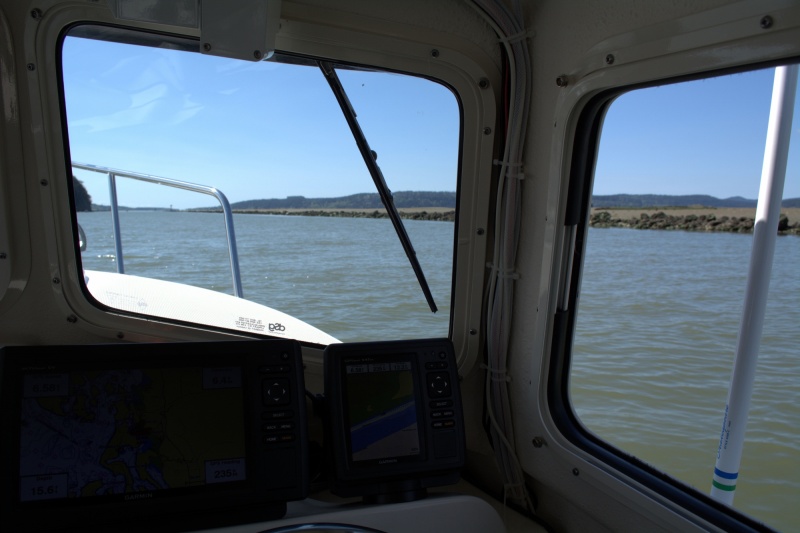 Out the cut at low tide.