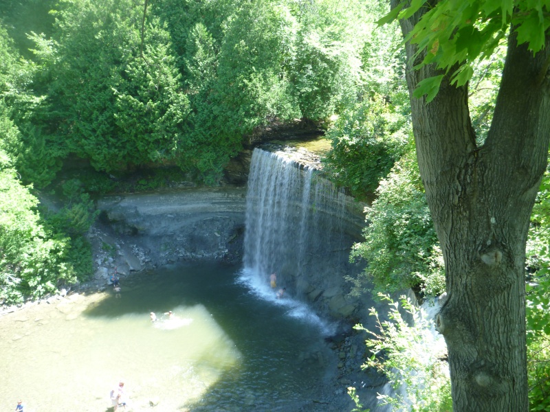 P1020476 Some water falls we saw on the road trip to Gore Bay. Pretty popular spot the road comes pretty close to these. A couple little but busy restaurants along with an ice cream pusher